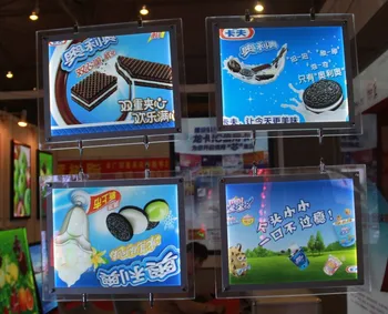 

Window Hanging Acrylic Poster Frame Systems,A3 Double Sided Real Estate Shop LED Backlit Display Light Boxes