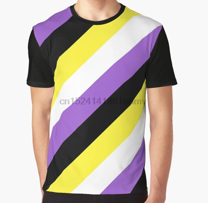 

All Over Print 3D Women T Shirt Men Funny tshirt Non Binary Pride Flag Stripes Graphic T-Shirt