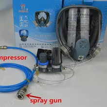 Полный противогаз и полным набором циркуляции воздуха питания