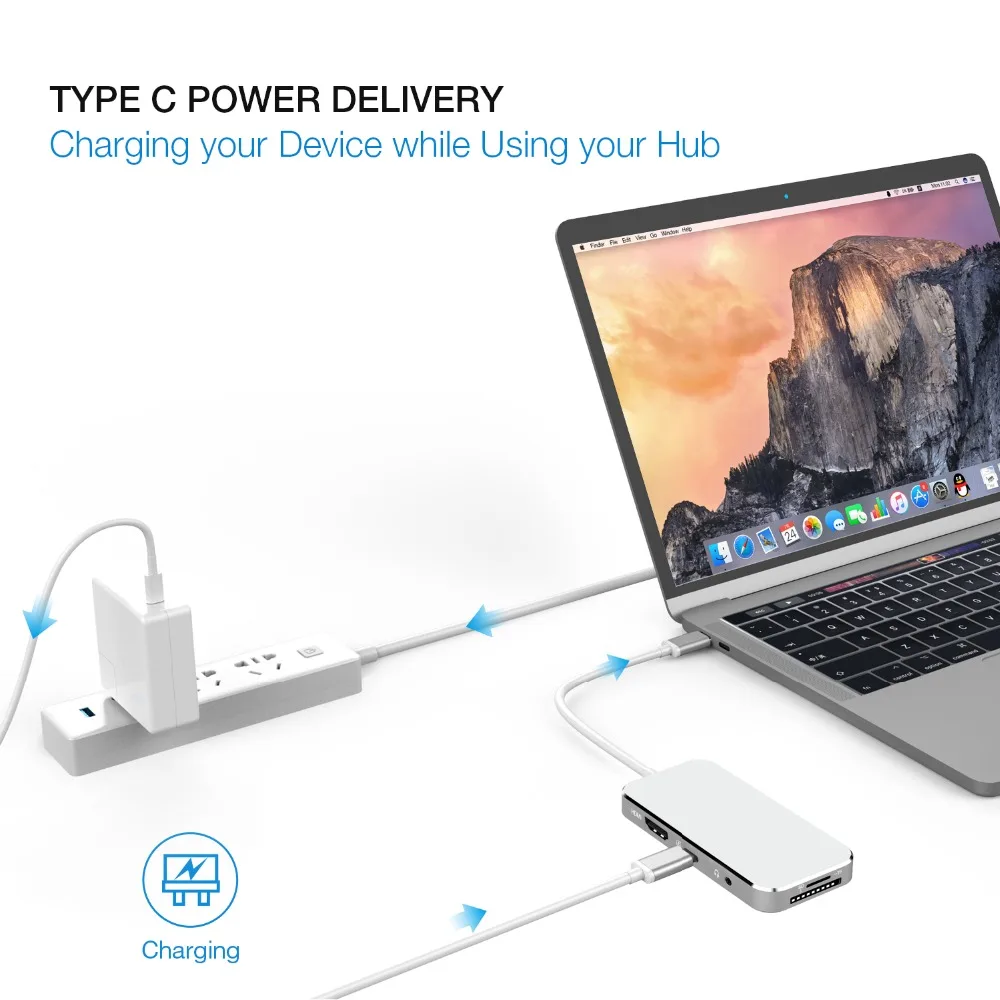 JZYuan док станция для ноутбука 8 в 1 USB C адаптер к HDMI 4K 3 0 кард ридер концентратор Macbook