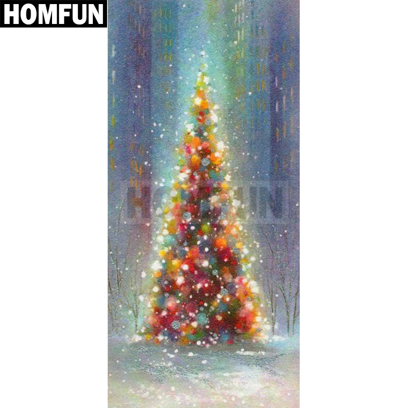 Алмазная живопись HOMFUN A00345 картина Рождественская елка с полными