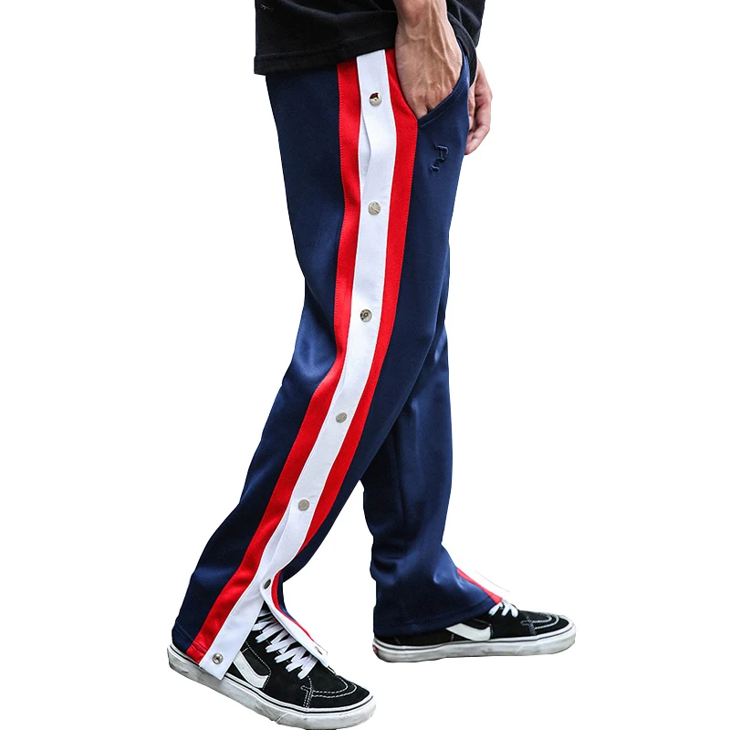 button up track pants mens