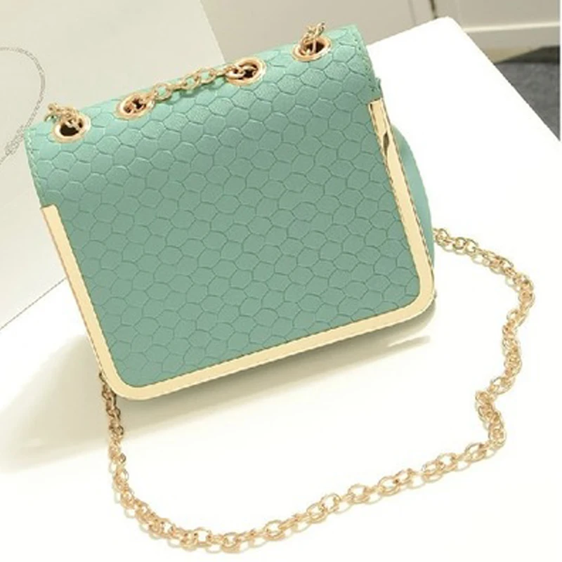 

New 2017 pu leather small crossbody bags for women messenger bags candy color leather chain handbag mini female shoulder bag