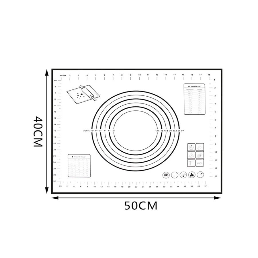 Сверхбольшой силиконовый коврик для выпечки 32x24 дюйма нескользящий с размерами