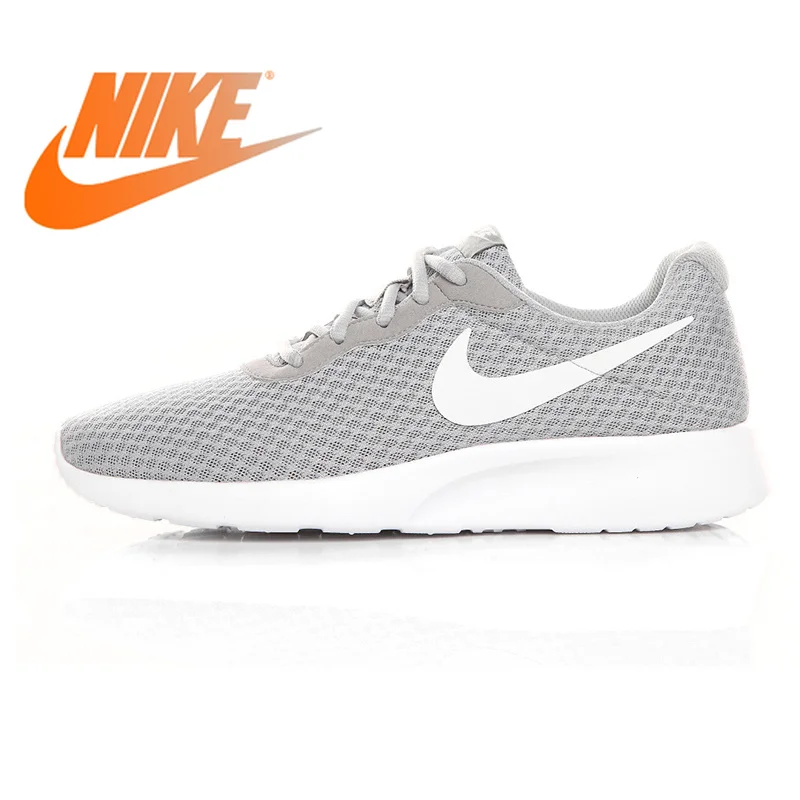 

Original Authentic Nike Tanjun Kaishi Roshe Men's and Women's Running Shoes Grey/Black Shock-Absorbing Lightweight Breathable