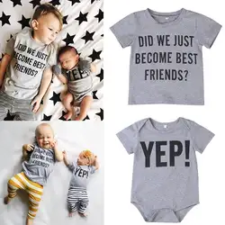 Новые милые детские для маленьких мальчиков Наборы для семьи комбинезон большой брат футболка комплекты Семейный комплект