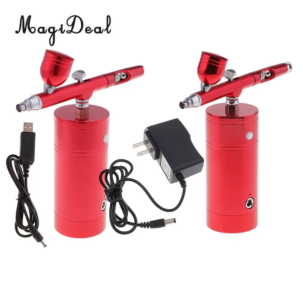 2 Charge Type Airbrush Tool Dual Action Gravity Feed 0.3mm Nozzle Spray Airbrush Nail Art Paint Tattoo Tool Air Compressor Kit