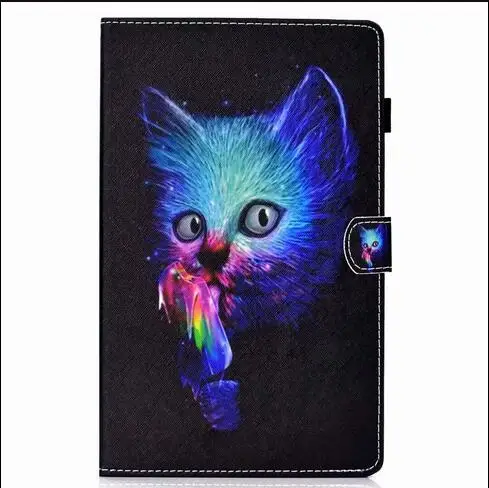 Чехол для Samsung Galaxy Tab A 10,1 T580 T585 SM-T585 T580 качество 3D панда кожаный флип-кейс с подставкой обложка для планшета слот для карт+ подставка для ручек - Цвет: Розовый
