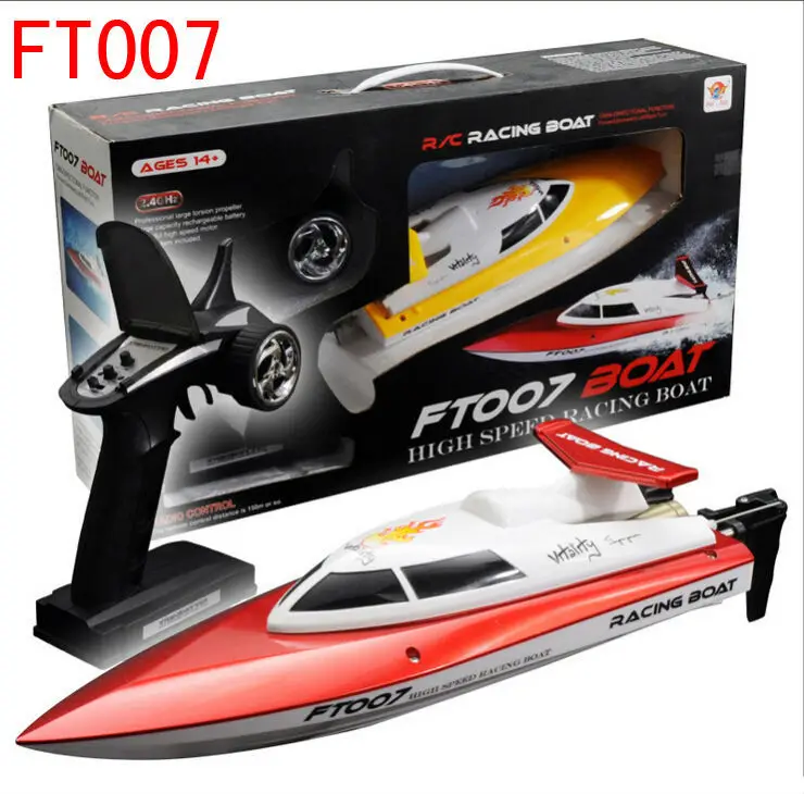 22015 продукт FT007 RC лодки 2,4G RC лодка rc игрушки 4CH скоростная лодка водяное охлаждение Высокая скорость желтый и красный