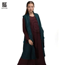 Outline Brand Women Casual Vest In National Trend Autumn Winter Vests Vintage Tassel Outerwear With Women
