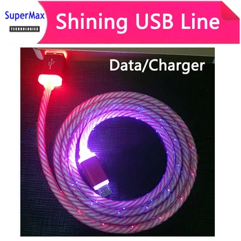 

50pcs/lots Streamer Data Line data cable shining LED Light USB Cable Suitable For iPhone/Android Charger 1M