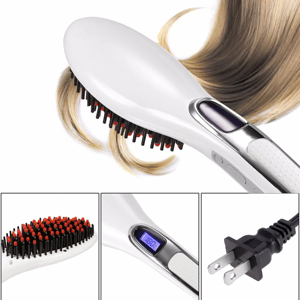 Hair Brushes Comb Ionic Steam Iron LED Display Hair Straightener