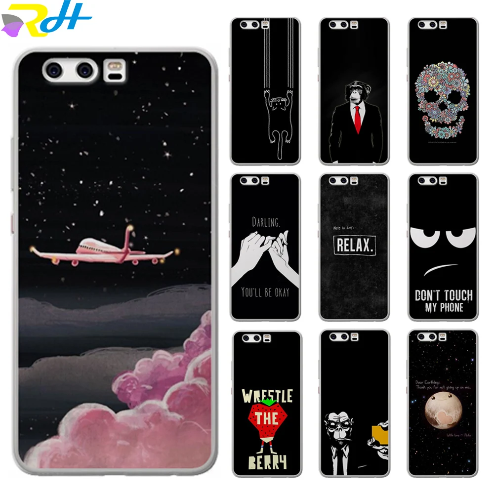 Для Huawei Y5 2017 Coque Etui черный и белый чехол для задней панели телефона Y5II Prime 2018 Y6II Y6 |