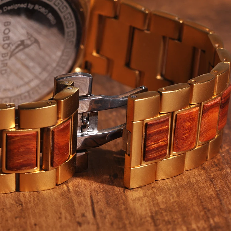 BOBO BIRD Wooden Men Watch Relogio Masculino Top Brand Luxury Chronograph Date Display Stop Watches erkek kol saati W-Q26