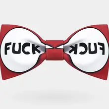 ; новые модные повседневные мужские Для мужчин отношение из Fuck печати галстук-бабочка платье британских мужчин Женщины женат Свадьба Галстук