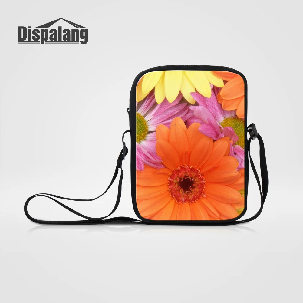 Women's Small Flap Female Shoulder Crossbody Bags For Girls White Flower Printing Mini Messenger Bag Children Fashion Schoolbags - Цвет: Bag19