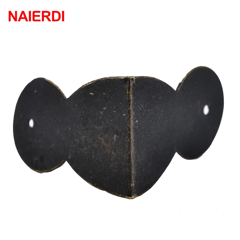 NAIERDI 30PCS Decoration Corner Bracket Antique Jewelry Box Wood Corner Protector Retro Bronze Furniture Fittings Hardware