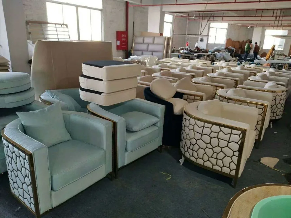 

Post-modern cloth sofa model room Hong Kong-style light luxury sofa furniture