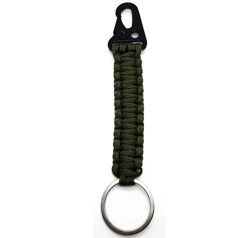 1 قطع في بقاء المظلة الحبل حبل paracord الطوارئ مفتاح سلسلة حلقة المفاتيح العسكري 140 كيلوجرام الشد