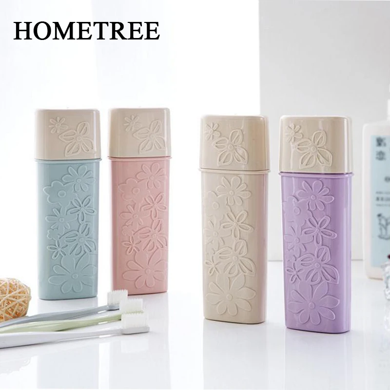 

HOMETREE Engraving Flowers Toothbrush Box Bath Product Protect Toothbrush Case Holder Camping Portable Cover Travel Hiking H864