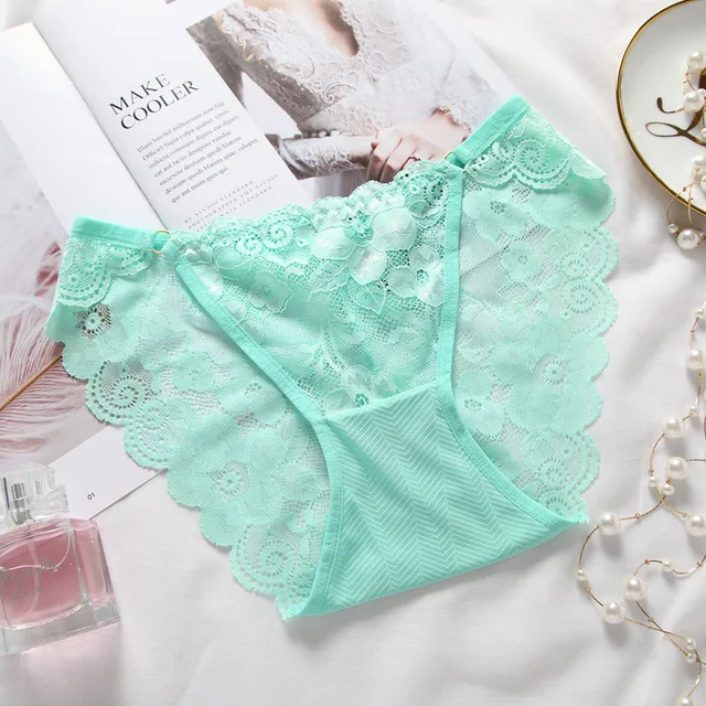 1PCS Soft Comfortable Breathable Summer Low-Rise Knickers Hollow Briefs Ultra Thin Underwear Lace Panties Lady Sleepwear