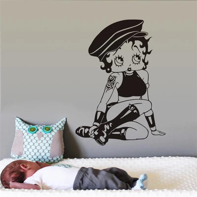Сексуальная Бетти Буп девушки мультфильм наклейки на стену для детской комнаты домашний Декор виниловые наклейки на стены 8314. Diy обои для росписи