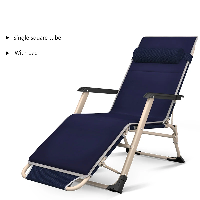 Расширенный складной стул для обеденного отдыха простая односпальная кровать тканевый пляжный стул для дома и офиса установка кресла - Цвет: A