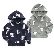От 0 до 3 лет комбинезон для новорожденного, для маленьких мальчиков хлопковое пальто с длинными рукавами теплая куртка Осенняя Толстовка c капюшоном Куртка динозавр одежда для малышей