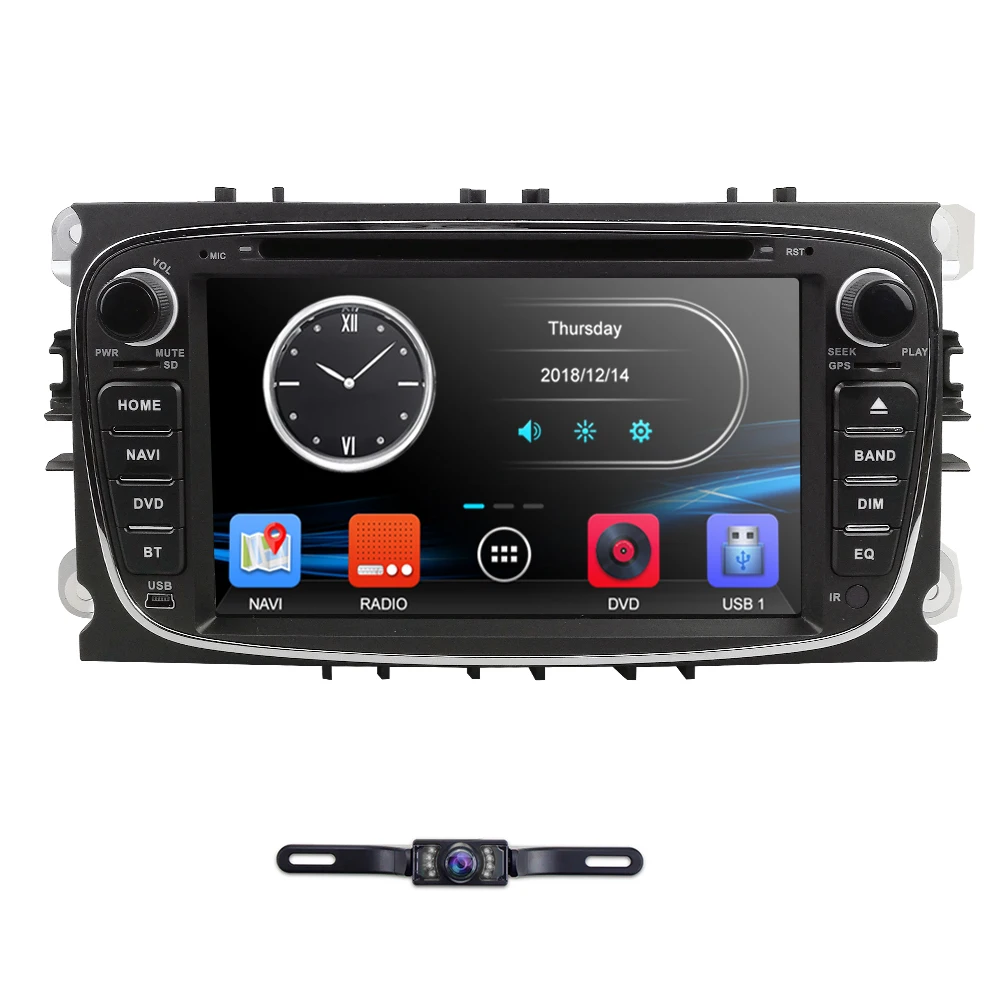 

2 Din 7 inch Car DVD Player For Ford Focus 2 S-Max C-Max Mondeo 4 Galaxy Kuga 2008-2010 GPS Auto Radio Mirror link RDS DAB+ OBD2