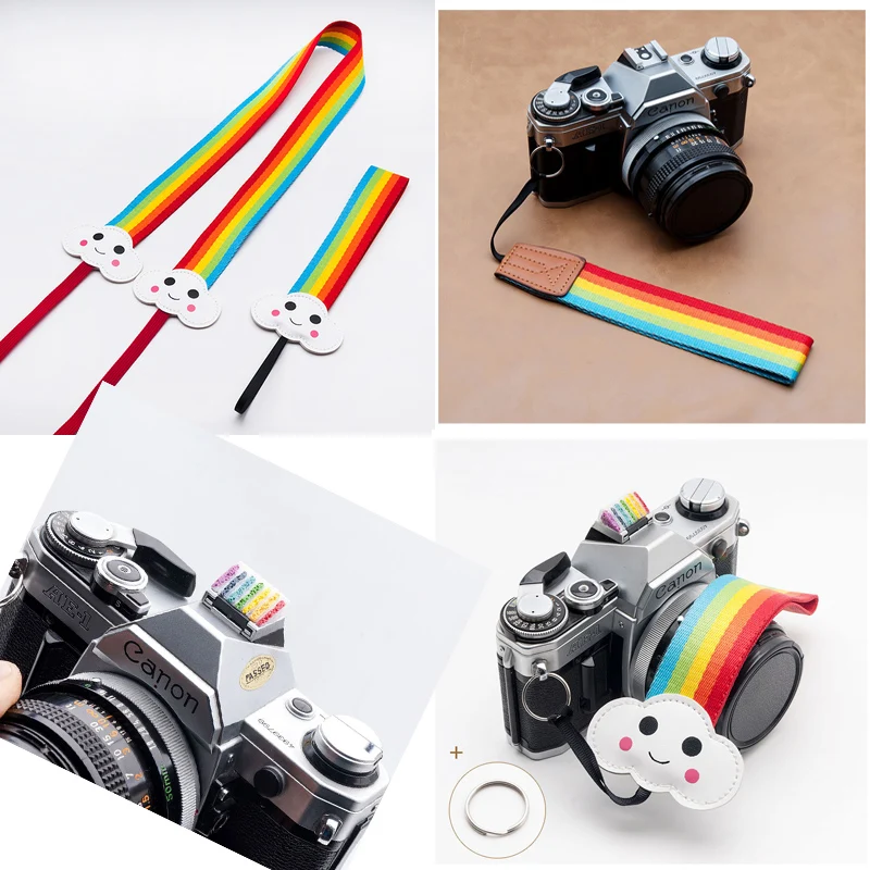

Universal Rainbow Camera Strap Camera Belt Wrist Strap Hotshoe For Canon Nikon Sony Pentax Fujifilm Samsung Panasonic