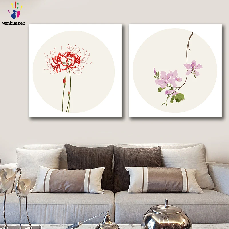 DIY картинки для раскраски по номерам с цветами Lycorisradiata Bauhinia Linn картина Рисование