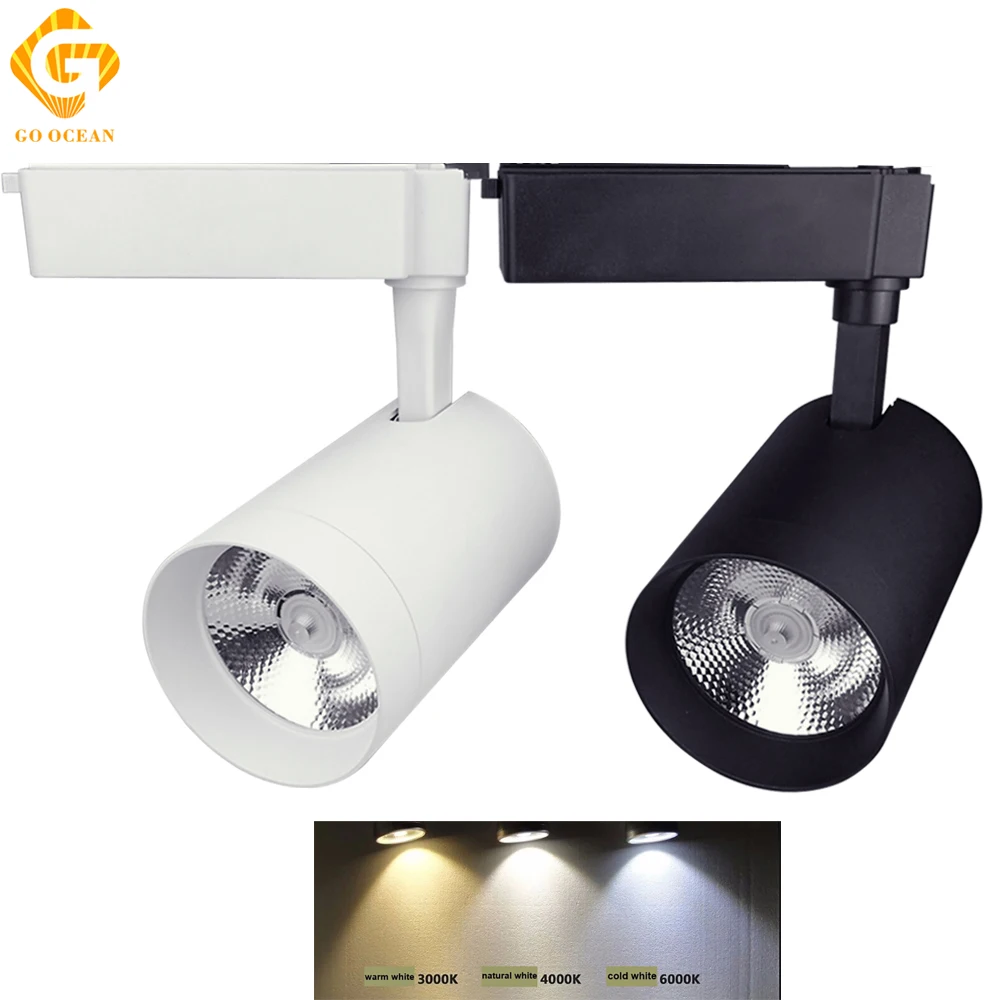 Track Lighting Lamp Track 20W 30W Aluminum Black White LED Cob