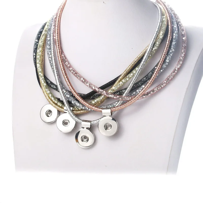 Новая мода оснастки ювелирные изделия 18 мм сияющее ожерелье с кнопкой винтажное магнитное оснастка кулон ожерелье женские ювелирные изделия