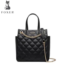 FOXER сумки для женщин новые женские кожаные сумки на цепочке модные сумки из воловьей кожи дизайнерские женские кожаные сумки через плечо