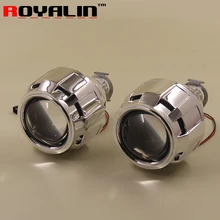 ROYALIN Стайлинга Автомобилей HID Би-Ксеноновые Проектора Объектив 2.5 »Внешний Фар Объектив С Плащаницы Черный Щепка для H4 H7 Авто Модернизации