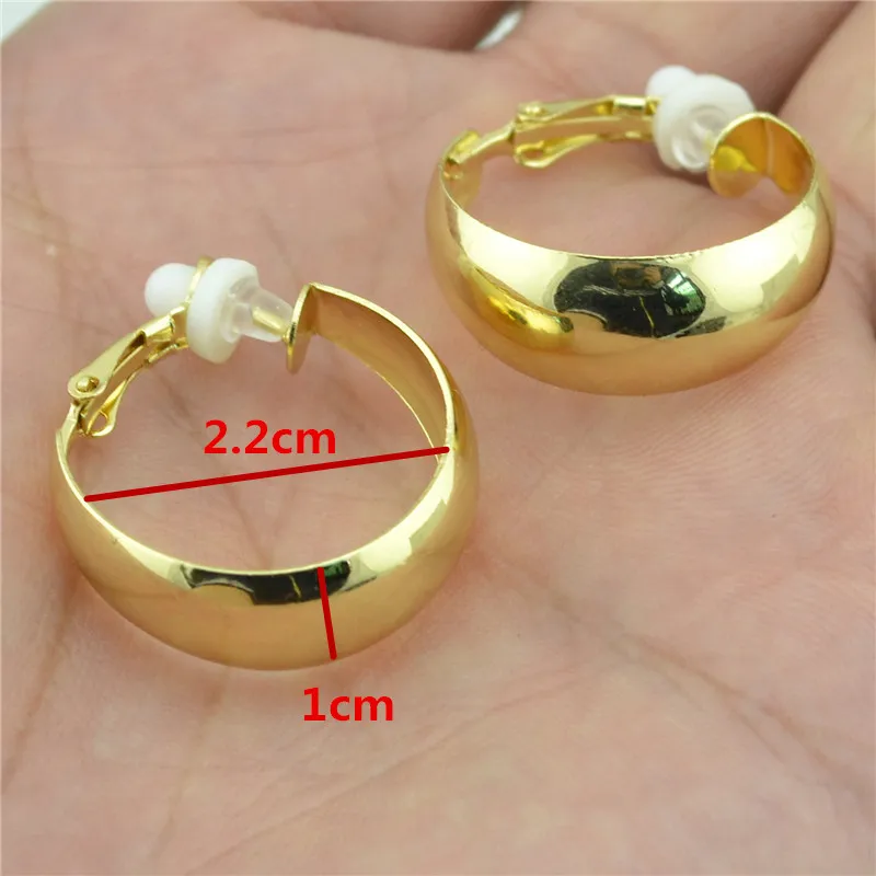 Clip On Earrings for Women No ear holes to wear Painless Not allergic Big Circle C-shaped Exaggerated Personality Trendy Fashion 6