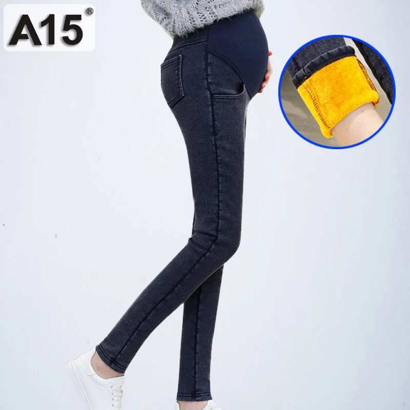 

Maternity Jeans for Pregnant Women Pregnancy Clothes for Mother Winter Warm Jeans Pants Maternity Clothes Nursing Trousers Denim