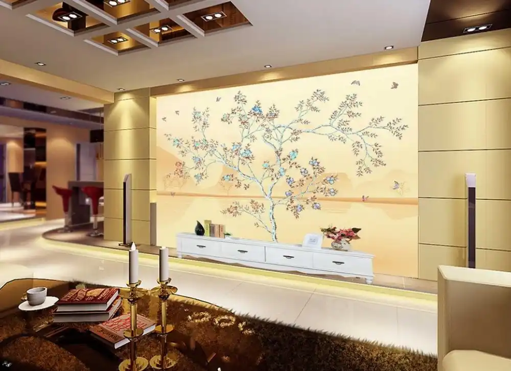 Papel Pintado 3d Para Habitacion Mural Pintado A Mano Pajaro Y