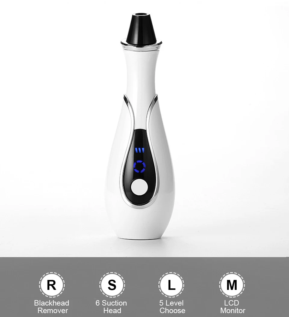 Vase Shape Blackhead Vacuum Suction Noily Pore Vacuum Cleaner Facial Blackhead Acne Removal Tools Photon Rejuvenation Skin