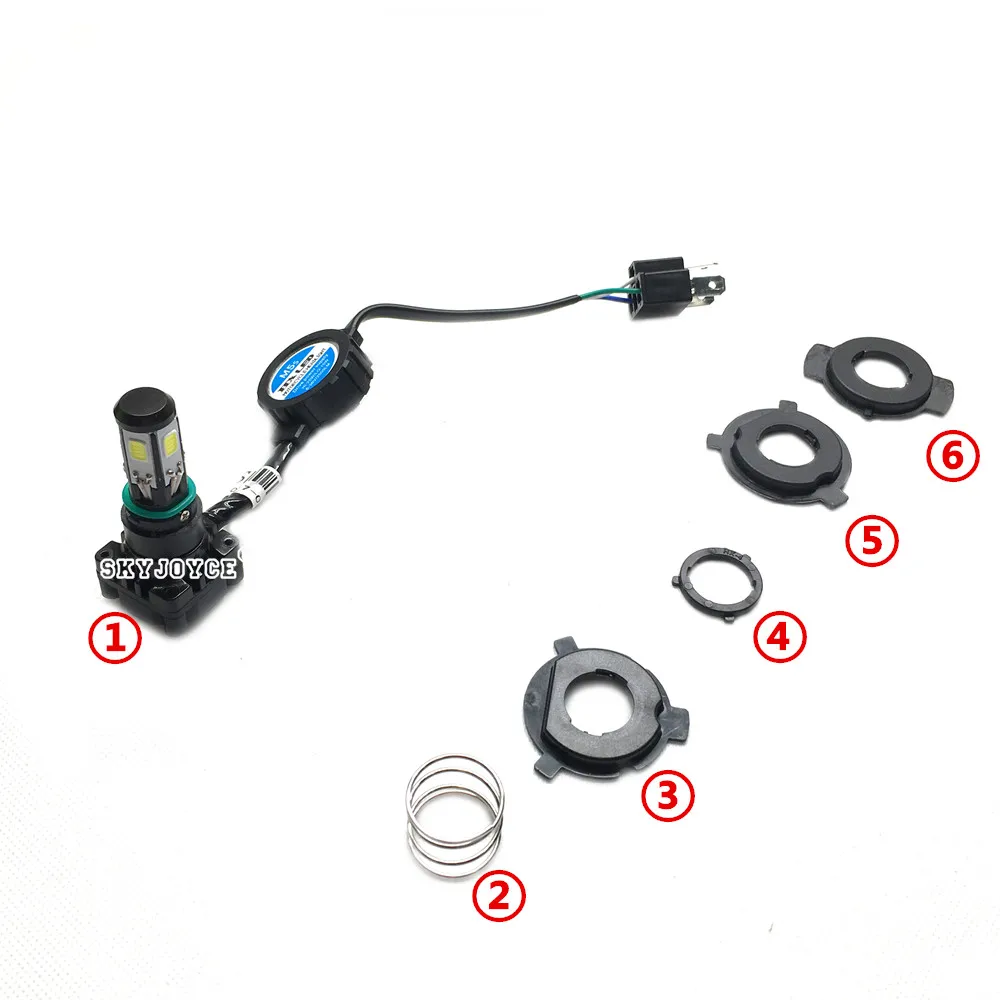 H4H6Ba20d 5 sides Led Motorcycle Motorbike Headlight Blub scooter led headlamp Kit Xenon White Dc12v H4 hi low bulb accessory (8)