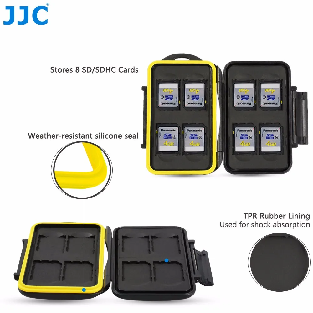 JJC Хранение 8 x sd-карт камера Чехол для карты памяти Компактный жесткий водонепроницаемый корпус