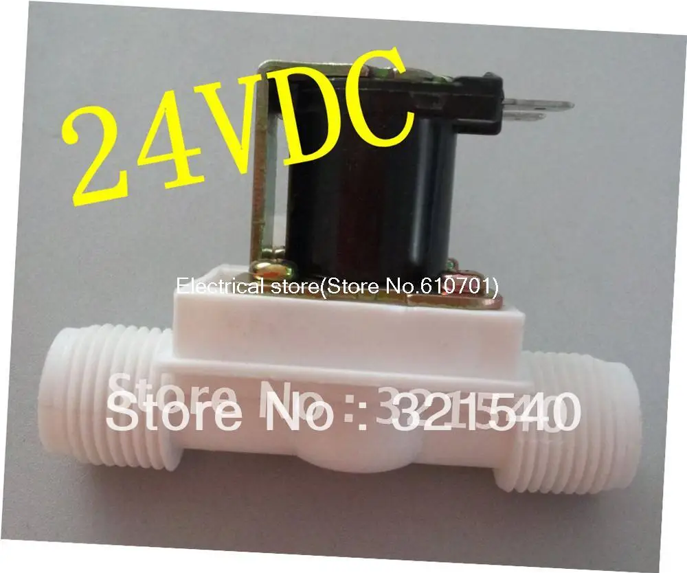 Male 1/2"BSPP 2Way Plastic Gravity Feed Solenoid Valve 12VDC/24VDC