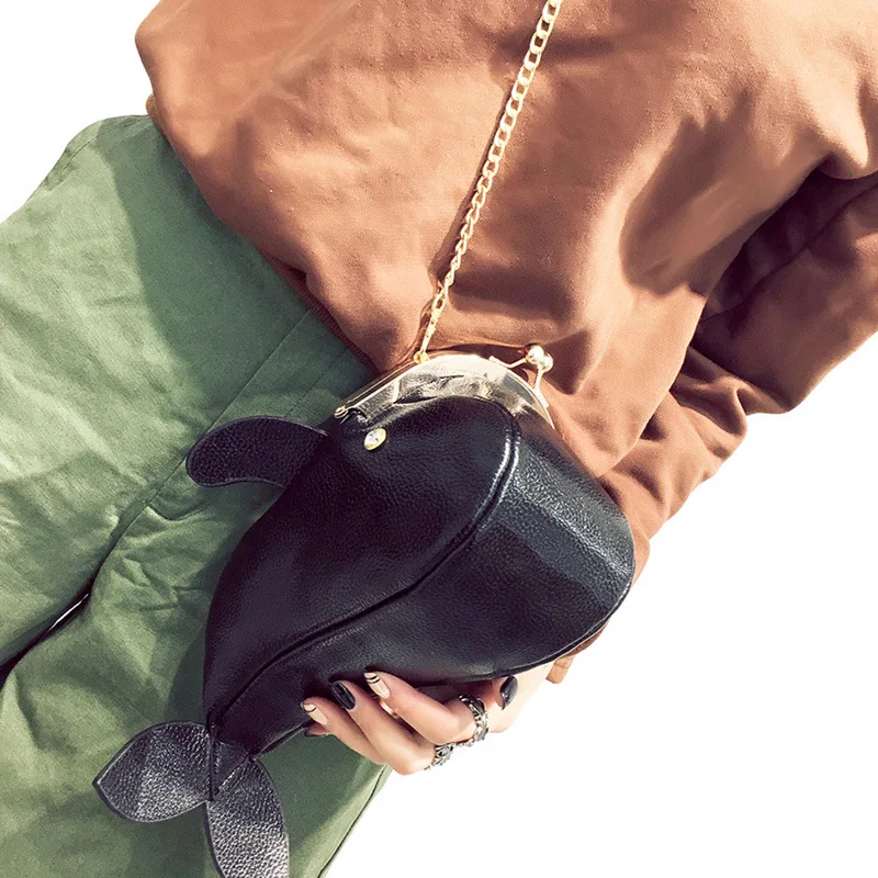 Милый КИТ индивидуальный дизайн кожзам на цепочке кошелек для женщин дамская