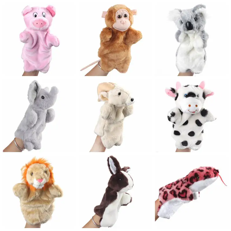 

Animals Plush Toys Hand Puppet Elephant Lion Koala Rabbit Snake Goat Peluches Toy Puppets For Children