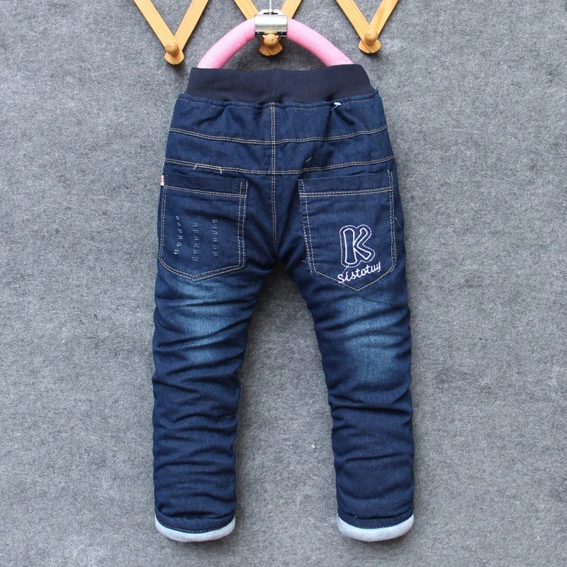 BibiCola/детские брюки для мальчиков, зимние плотные модные детские брюки джинсы для маленьких мальчиков, повседневные джинсы для мальчиков длинные брюки