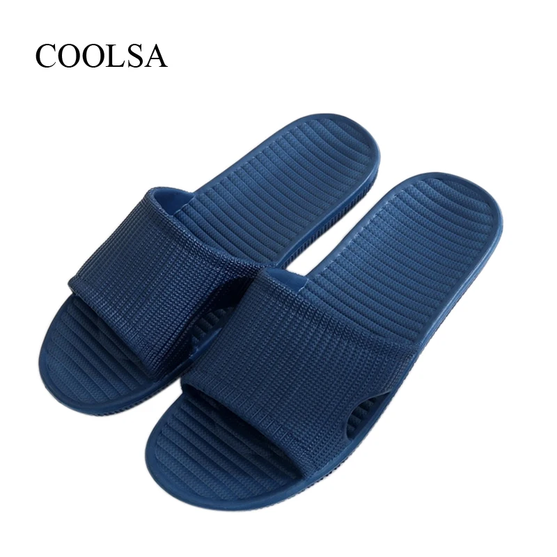 

COOLSA Men's Slippers Men's Flat Non-slip Solid Breathable Beach Flip Flops Home Slippers Hot Sale Men's Slides Drop Shipping