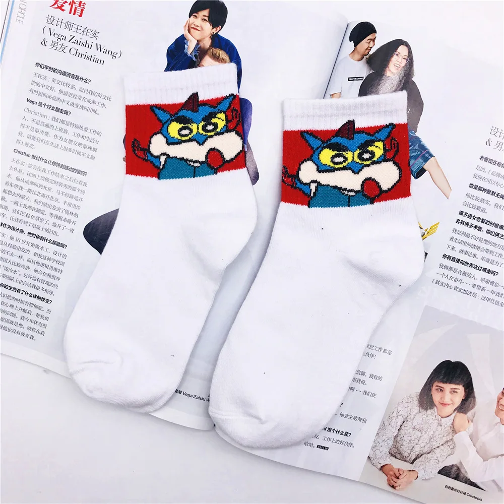 Новые милые Носки с рисунком Crayon Shin Chan, женские хлопковые крутые короткие носки с героями мультфильмов, хипстерские носки для скейтборда, забавные женские носки - Цвет: 110