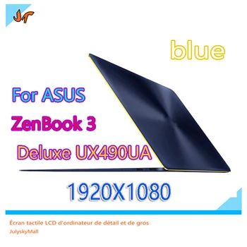 

For 14-inch ASUS ZenBook 3 Deluxe UX490UA ux490u UX490UARFHD LCD display screen Blue upper part replacement 1920X1080 resolution