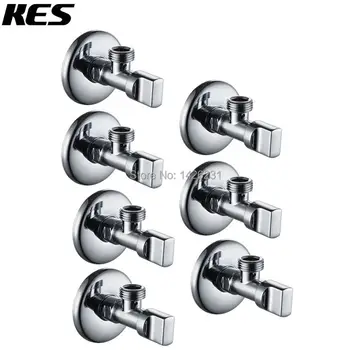 

KES K1130-P7 Brass Angle Valve 1/2" IPS Inlet and Outlet with Metal Handle Conventional, 7-Pcs,Polished Chrome