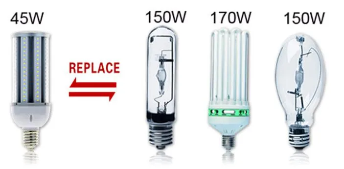12 шт./лот IP64 водонепроницаемость до 45 Вт светодиодный уличный свет E27 E40 светодиодный Corn Light 360 градусов угол луча с чипы samsung led AC 85-265 V